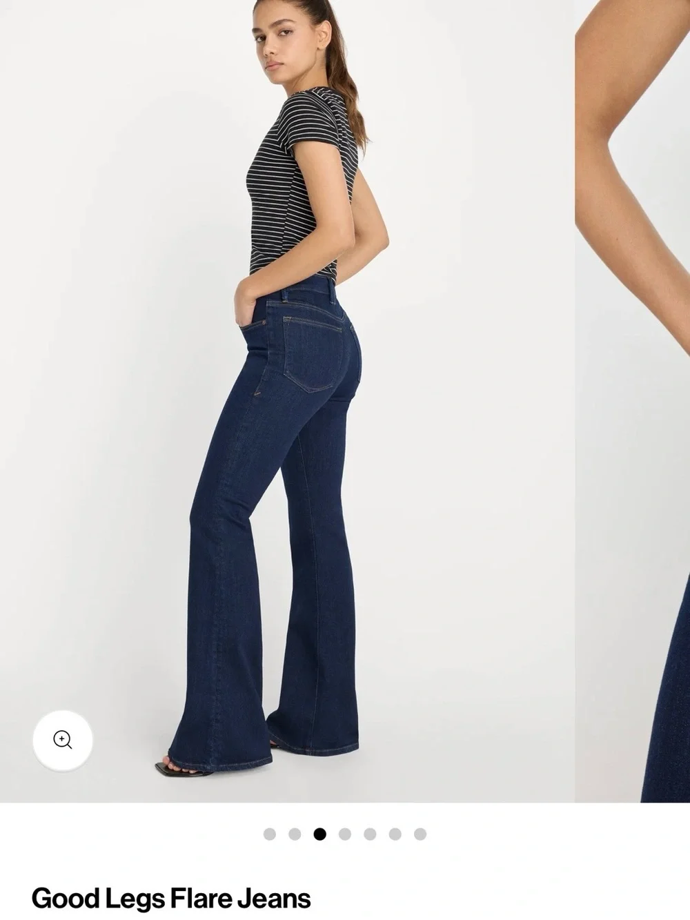 Good American Dark Blue Good Legs Flare Jeans